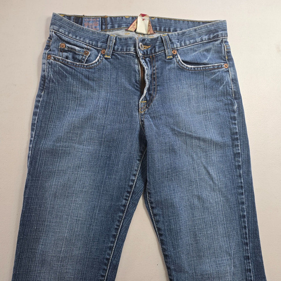 Lucky Brand Jeans Women's 4 / 27 Blue Medium Wash Fade Slight Distressed Bootcut - Picture 12 of 16